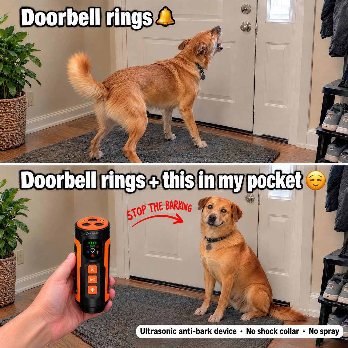 Starvix Ultrasonic Dog Trainer — Anti-Bark Device with LED Flashlight