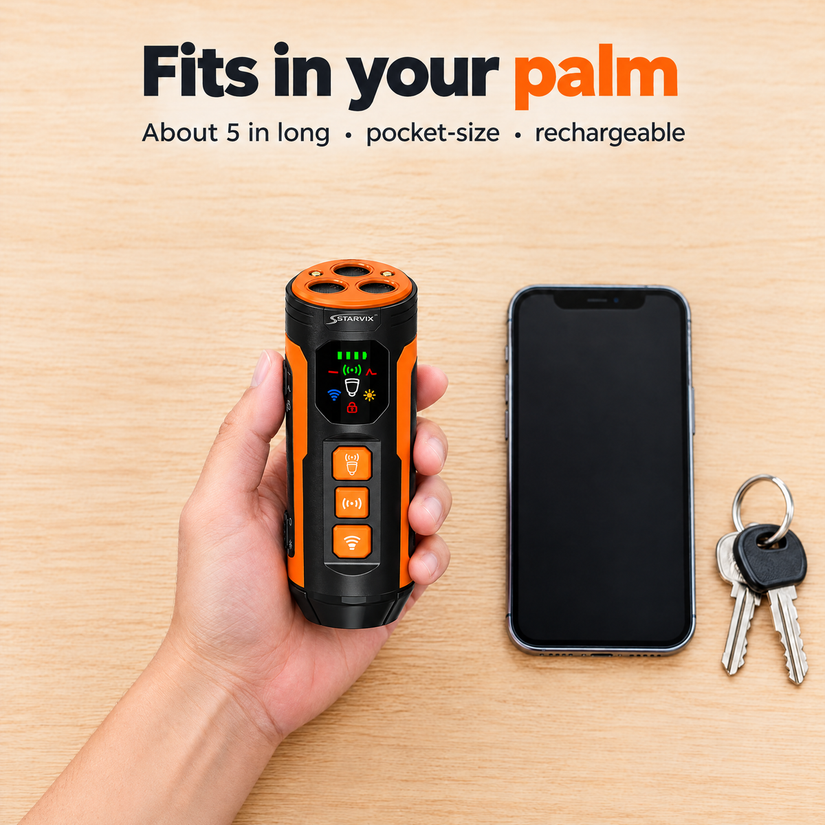 Starvix Ultrasonic Dog Trainer — Anti-Bark Device with LED Flashlight