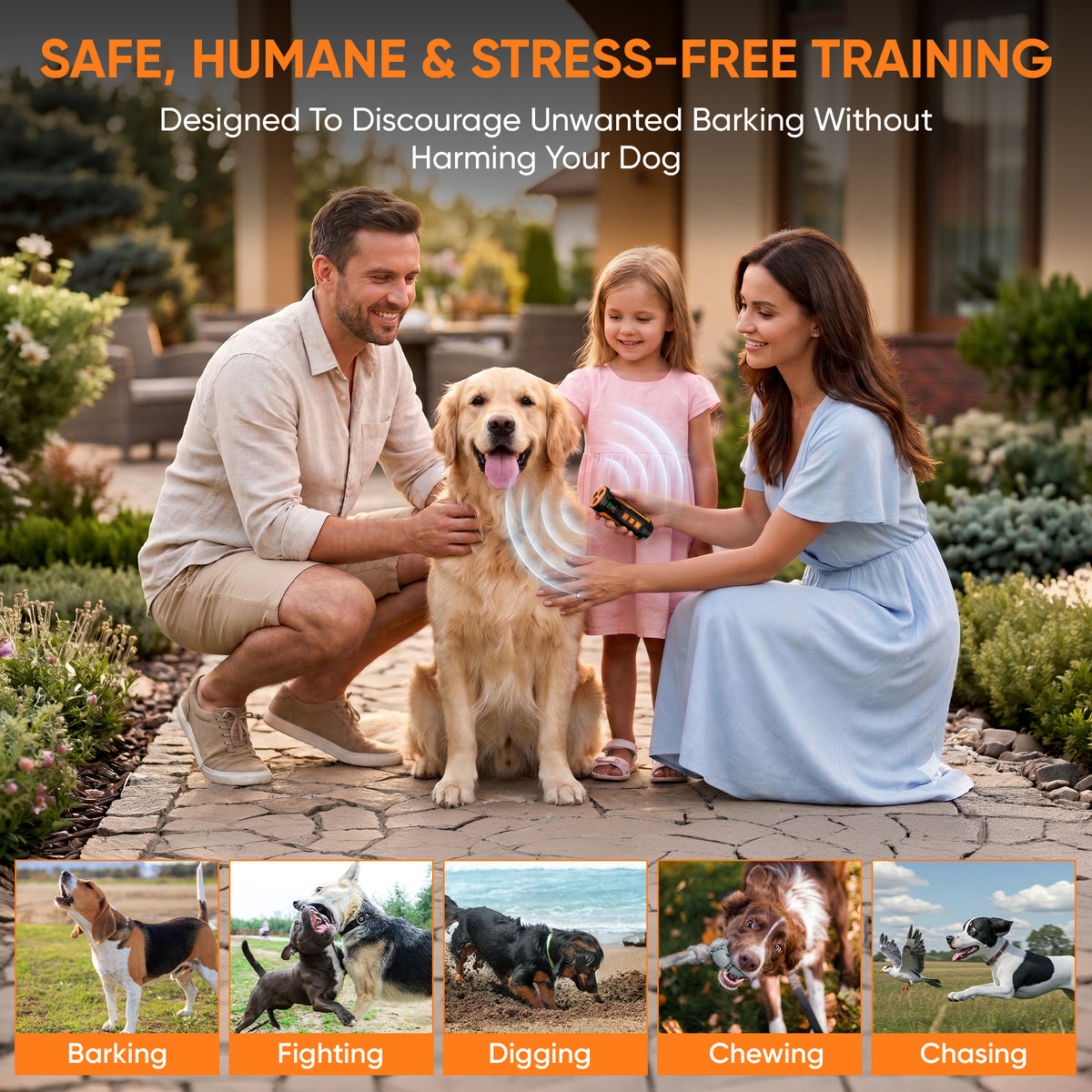Starvix Ultrasonic Dog Trainer — Anti-Bark Device with LED Flashlight