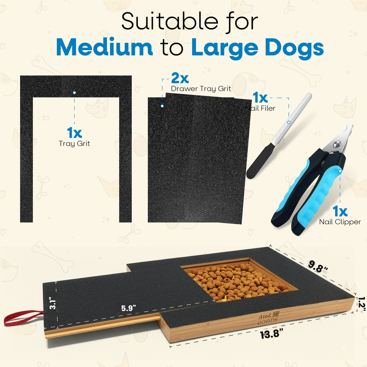 Starvix Dog Nail Scratch Board — Stress-Free Nail Filing Kit with Treat Drawer