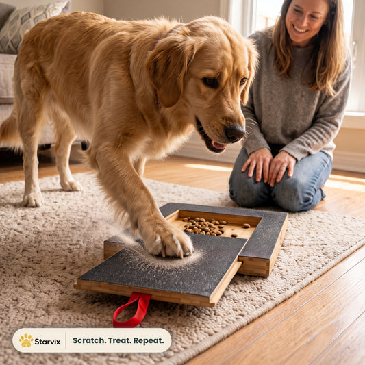 Starvix Dog Nail Scratch Board — Stress-Free Nail Filing Kit with Treat Drawer